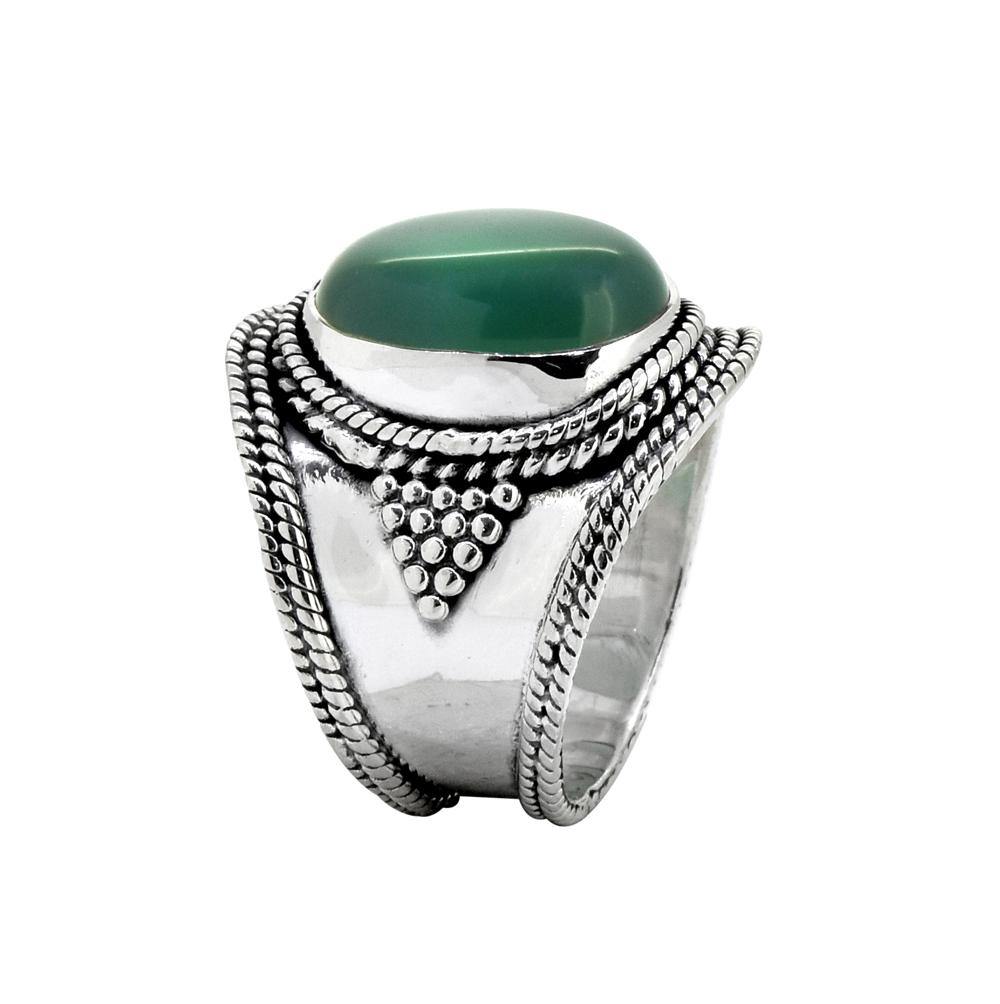 Green Onyx Solid 925 Sterling Silver Gemstone Ring Jewelry - YoTreasure
