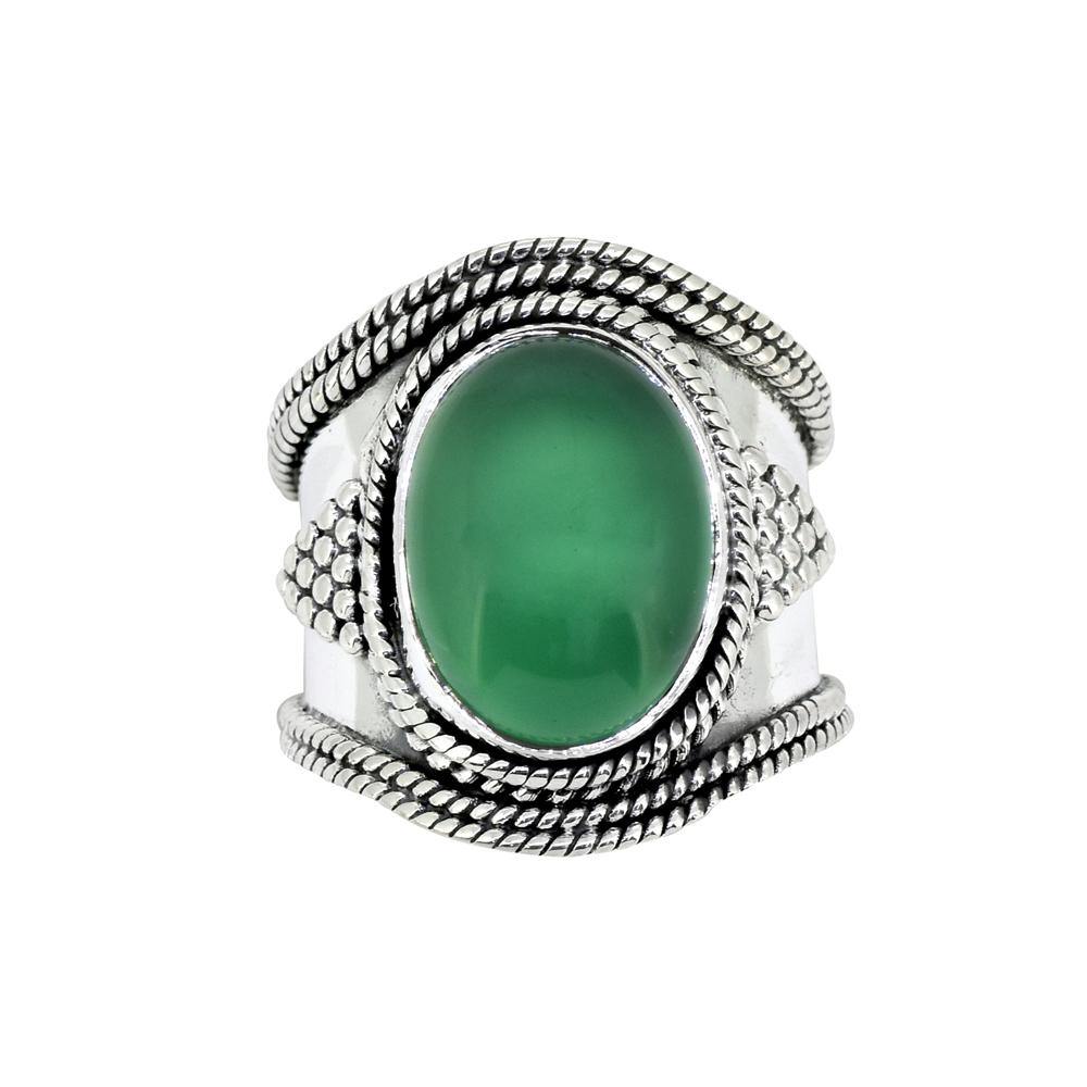 Green Onyx Solid 925 Sterling Silver Gemstone Ring Jewelry - YoTreasure