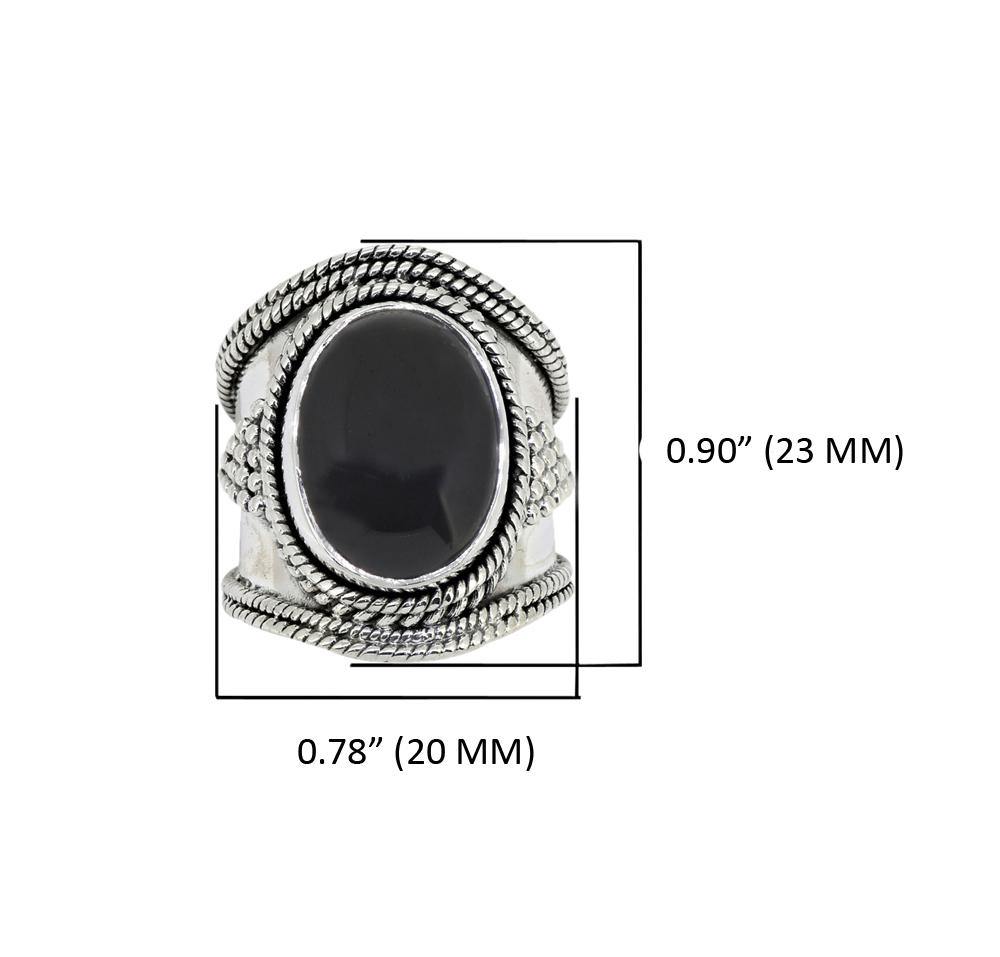 Black Onyx Solid 925 Sterling Silver Gemstone Ring - YoTreasure