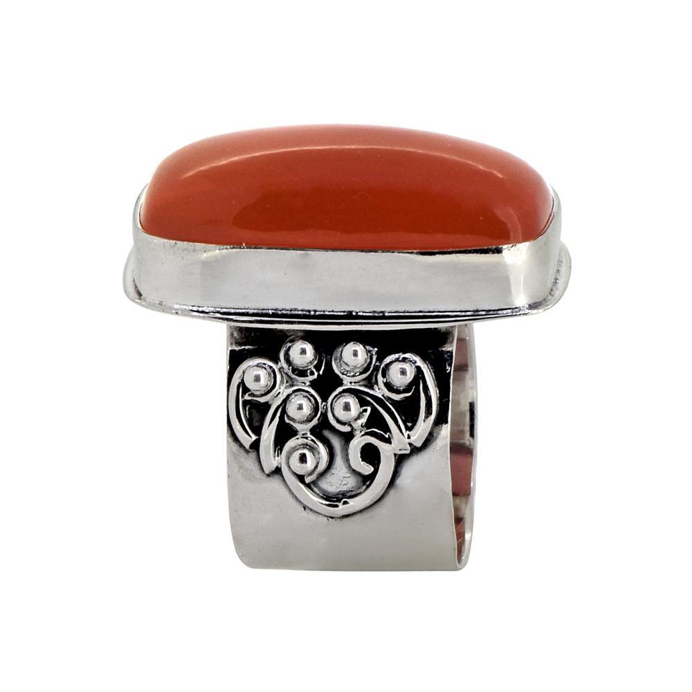 Carnelian Solid 925 Sterling Silver Ring Jewelry - YoTreasure