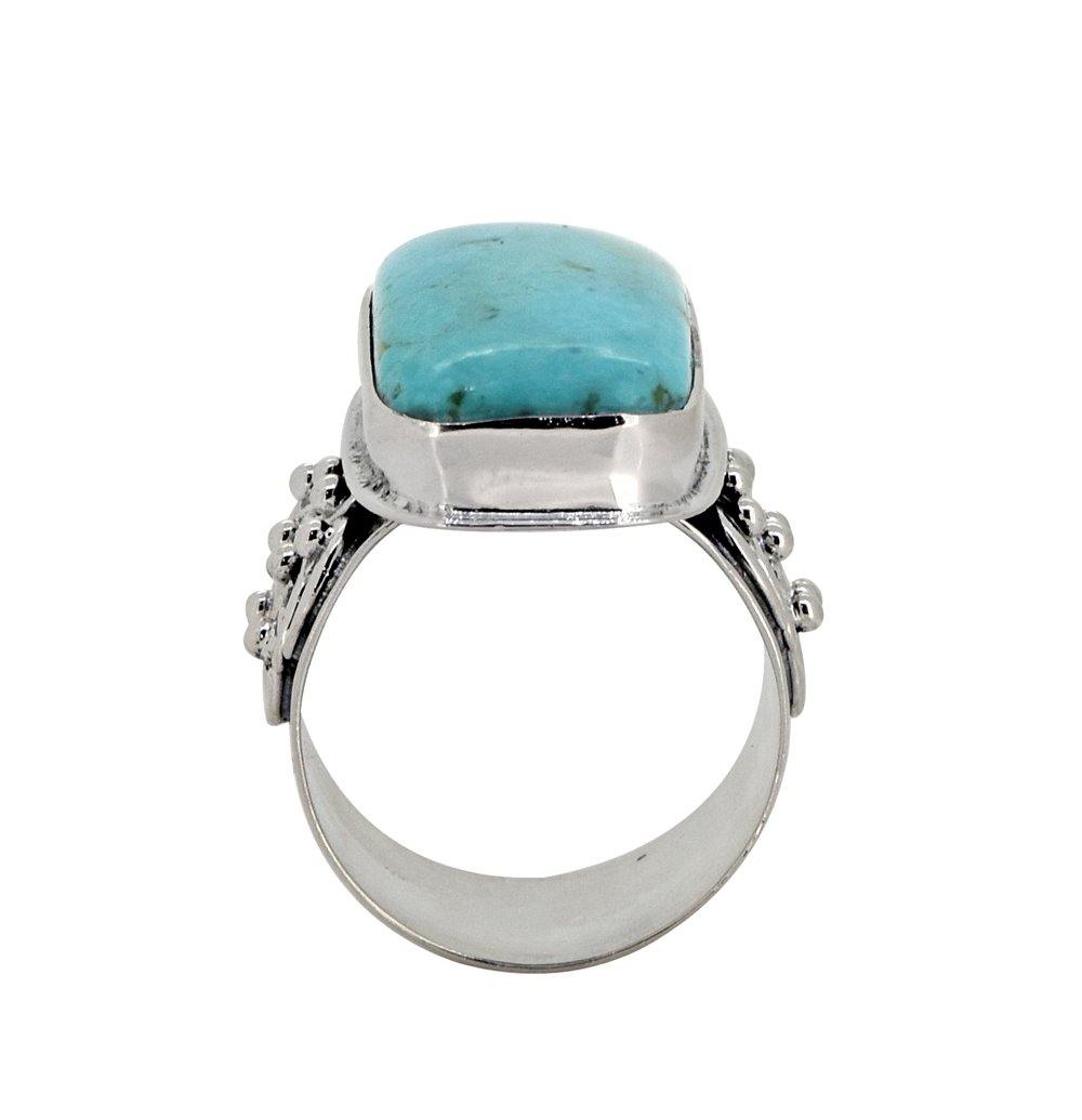 Blue Mohave Turquoise Solid 925 Sterling Silver Ring Jewelry - YoTreasure