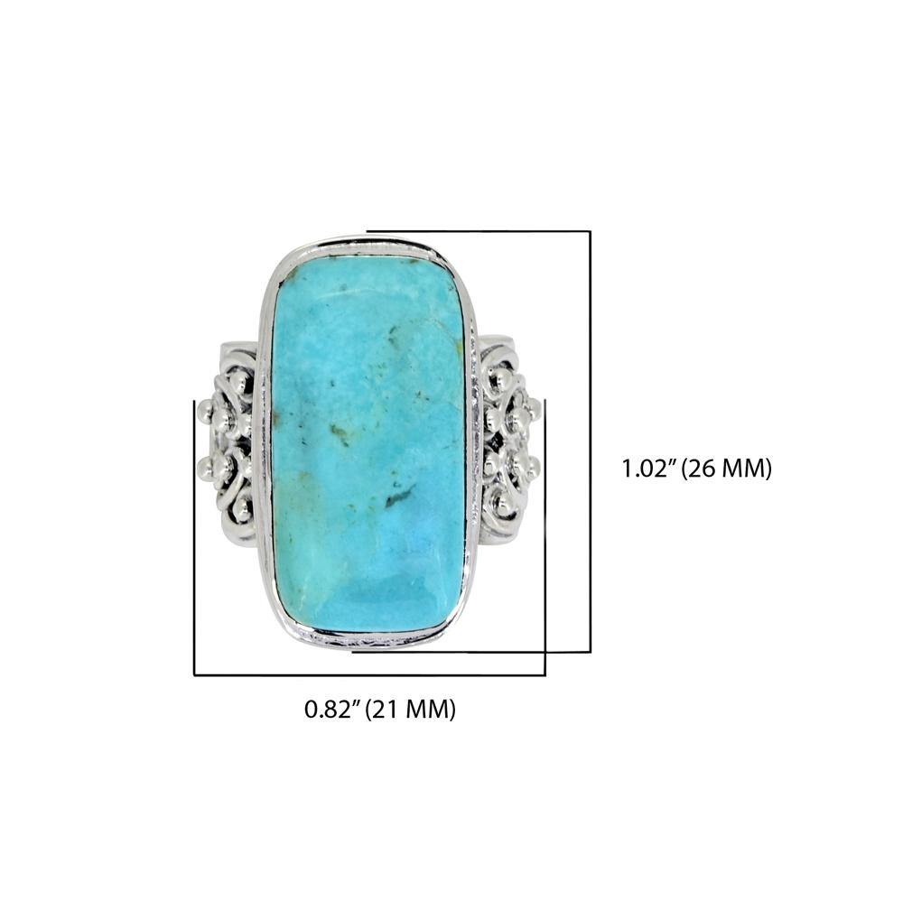 Blue Mohave Turquoise Solid 925 Sterling Silver Ring Jewelry - YoTreasure