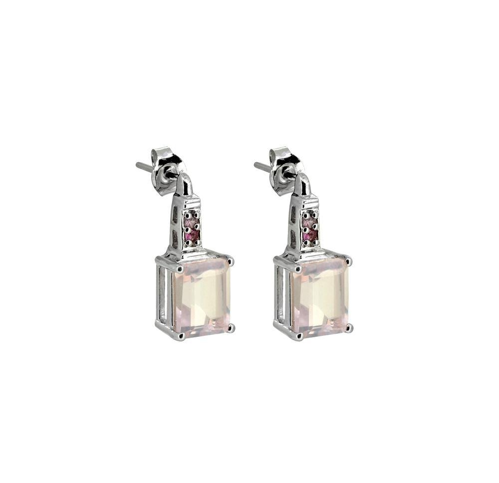 4.65 ct Rose Quartz Tourmaline Solid 925 Sterling Silver Stud Earrings Jewelry - YoTreasure