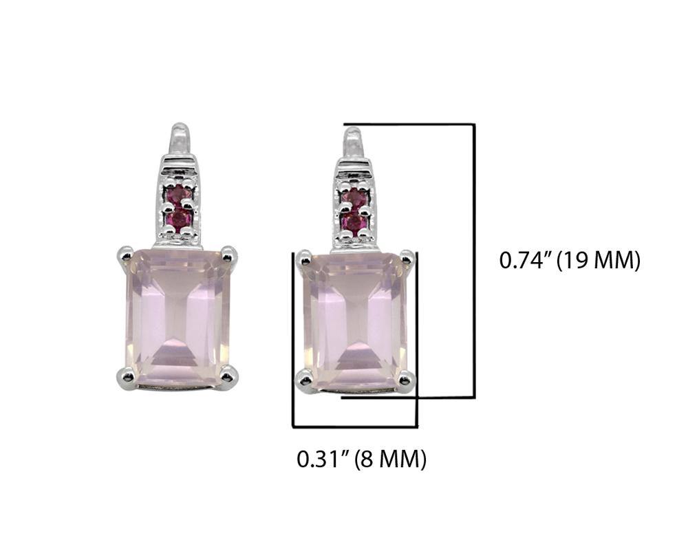 4.65 ct Rose Quartz Tourmaline Solid 925 Sterling Silver Stud Earrings Jewelry - YoTreasure