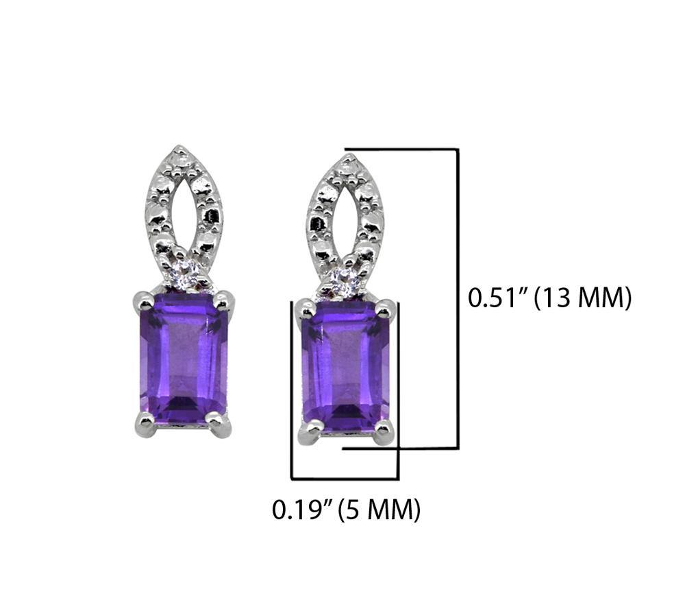 1.09 Ct. Amethyst Solid 925 Sterling Silver Stud Earrings Jewelry - YoTreasure