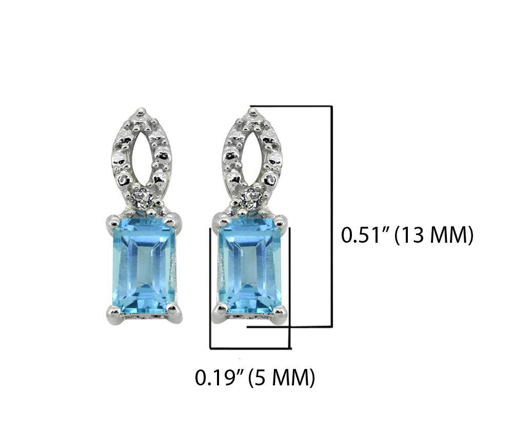 1.09 Ct. Swiss Blue Topaz Solid 925 Sterling Silver Stud Earrings Jewelry - YoTreasure