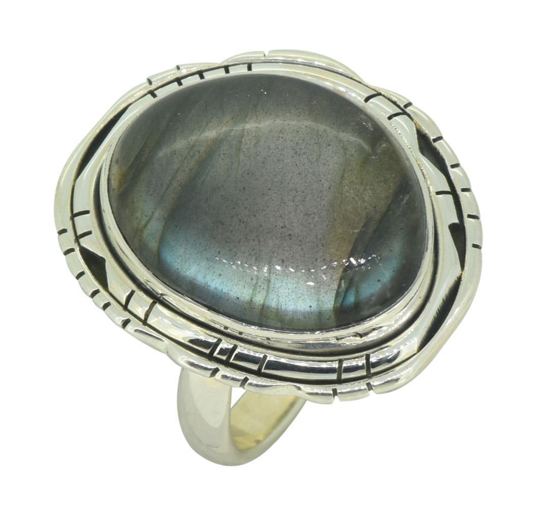 Labradorite Gemstone Solid 925 Sterling Silver Ring - YoTreasure