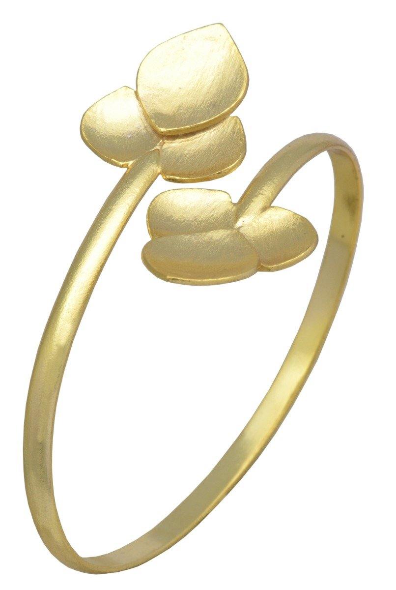 14K Gold Plated Over Brass Cuff Bracelet Silver Jewelry - YoTreasure