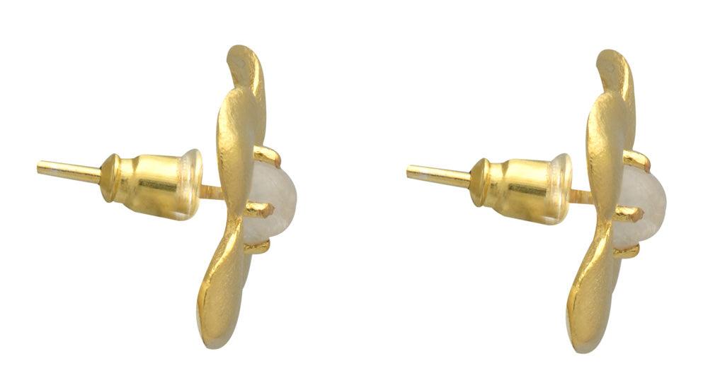Rainbow Moonstone Gold Plated Over Brass Earrings Jewelry - YoTreasure