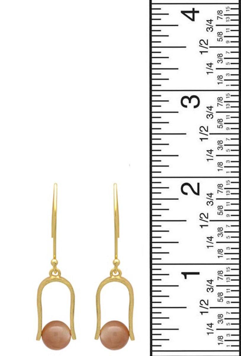Grey Moonstone Gold Plated Over Brass Dangle Earrings Jewelry - YoTreasure