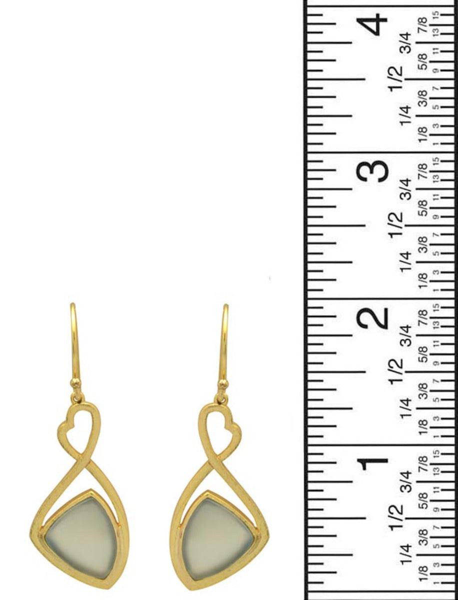 Aqua Chalcedony Gold Plated Over Brass Dangle Earrings Jewelry - YoTreasure