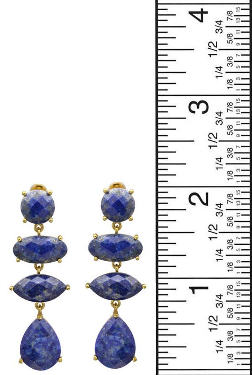 Lapis Gold Plated Over BrassDrop Earrings Jewelry - YoTreasure
