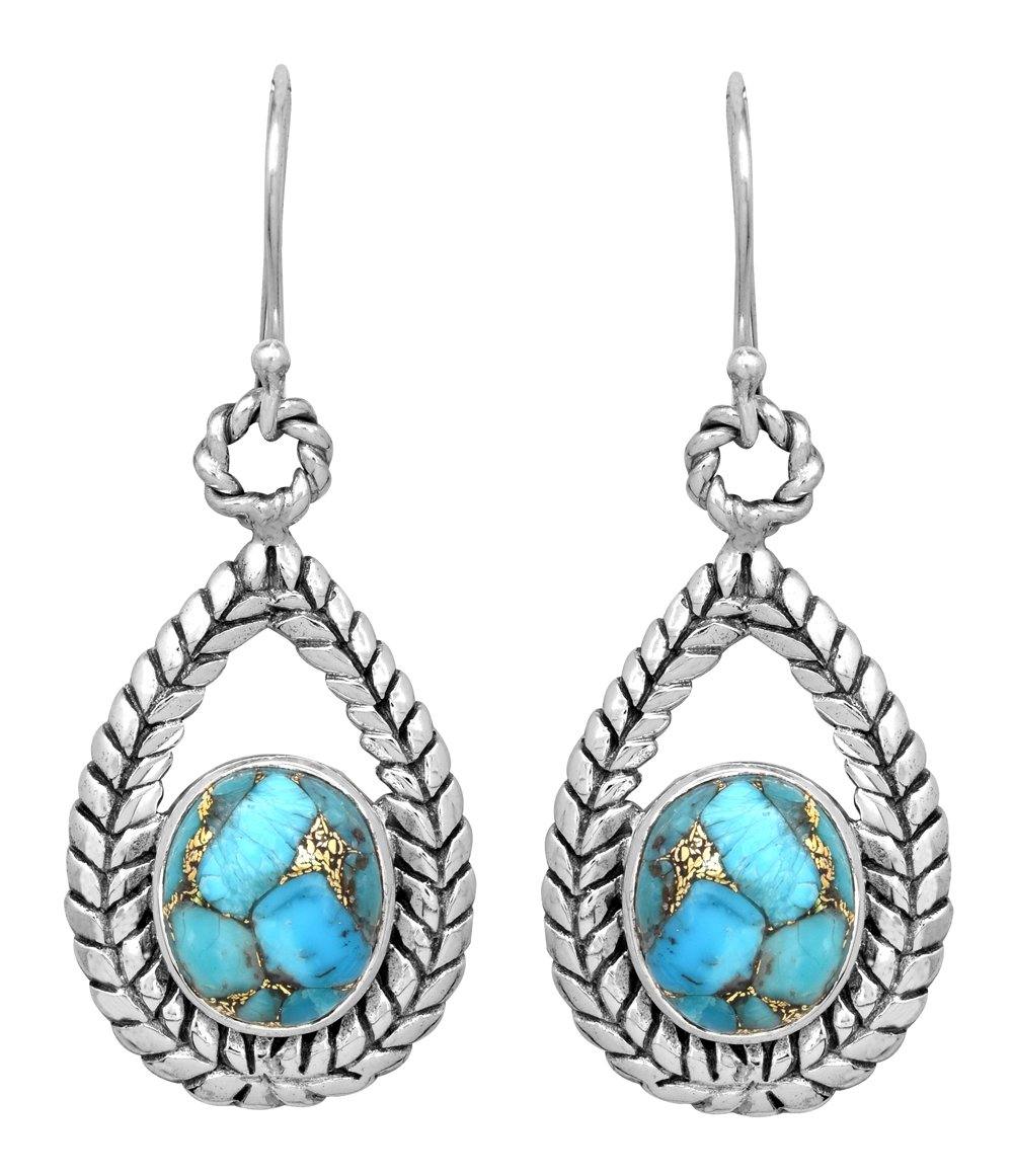 Turquoise 925 Solid Sterling Silver Earring - YoTreasure