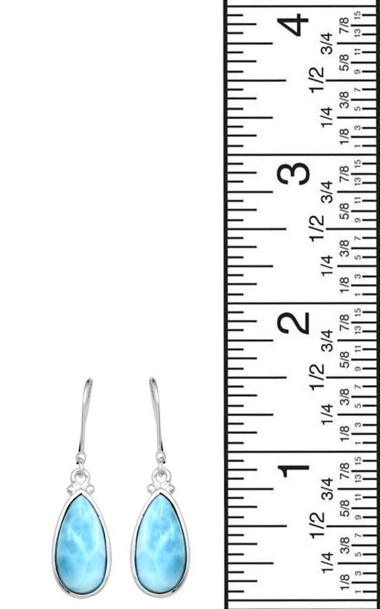 Larimar 925 Solid Solid Sterling Silver Earrings Silver Jewelry - YoTreasure