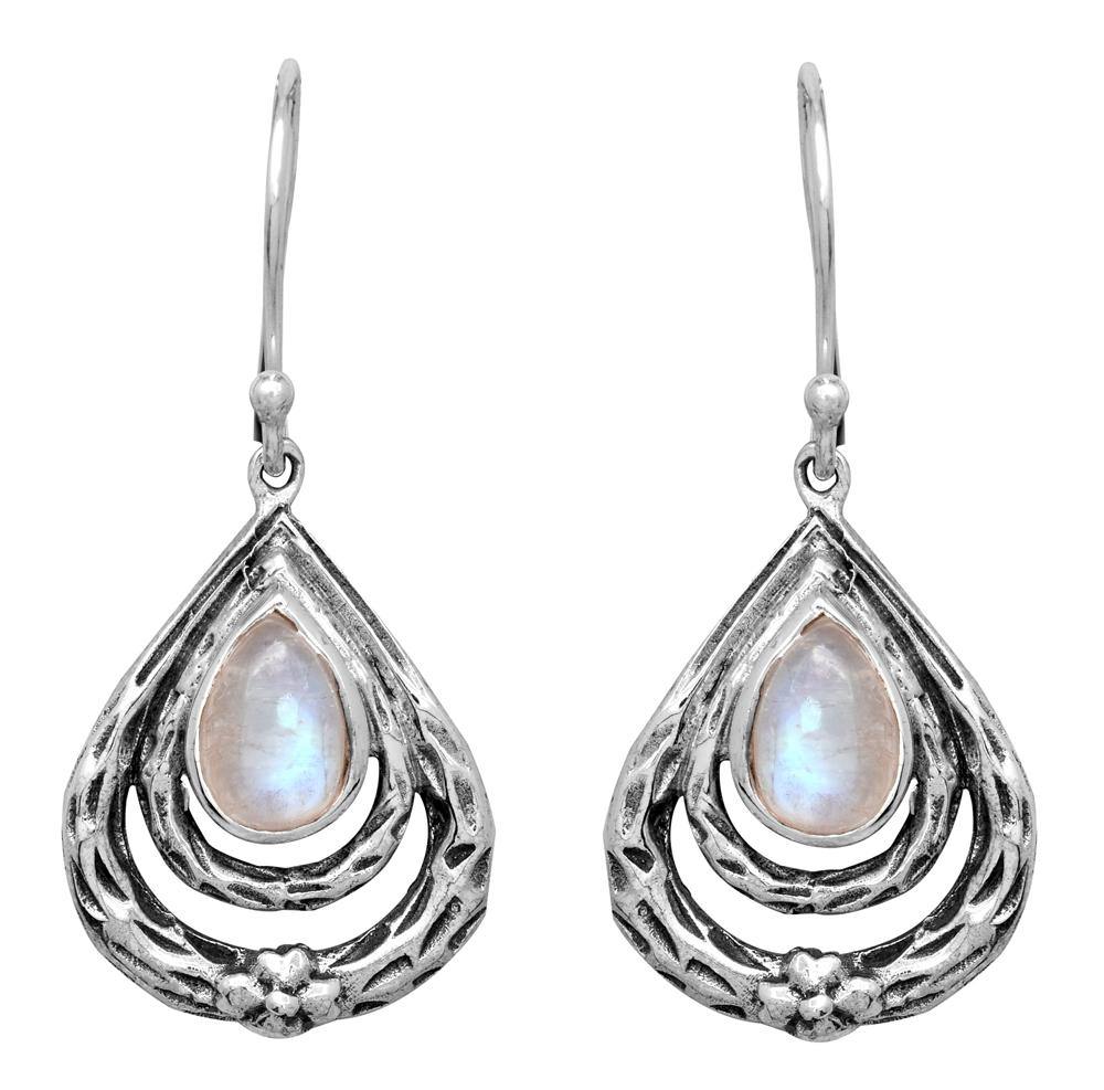 Moonstone 925 Solid Sterling Silver Gemstone Earrings - YoTreasure