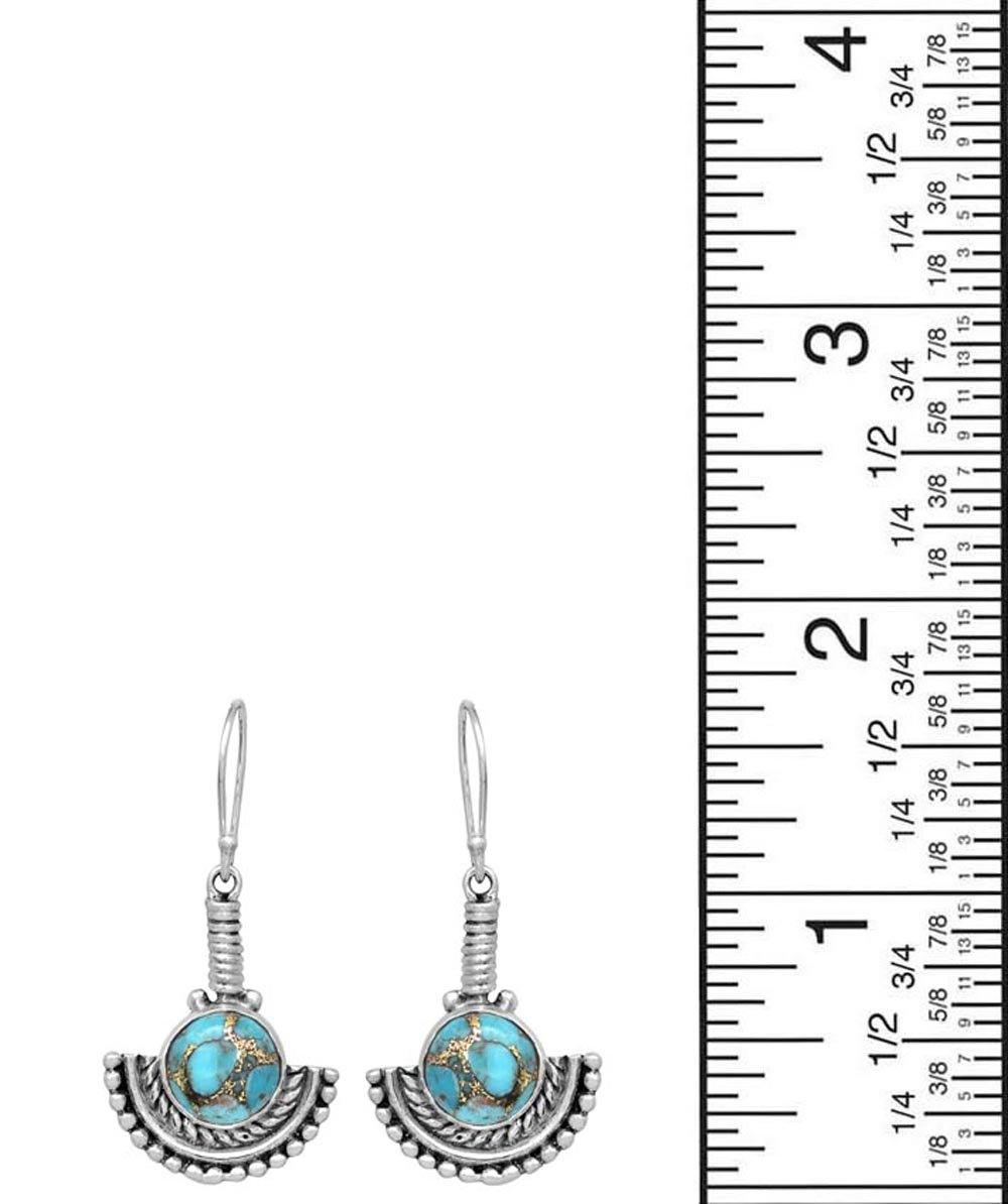 Blue Copper Turquoise 925 Solid Sterling Silver Dangle Earring Jewelry - YoTreasure