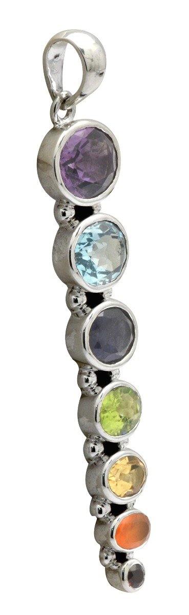 3" Chakra 925 Solid Sterling Silver Pendant Necklace With Chain Silver Jewelry - YoTreasure