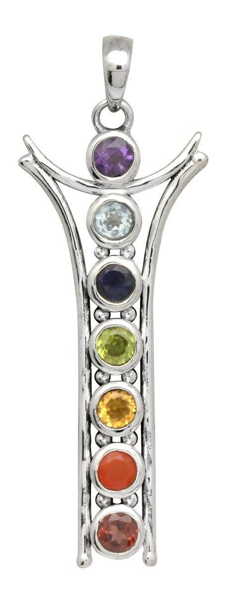 2" Chakra 925 Solid Sterling Silver Pendant Necklace With Chain - YoTreasure