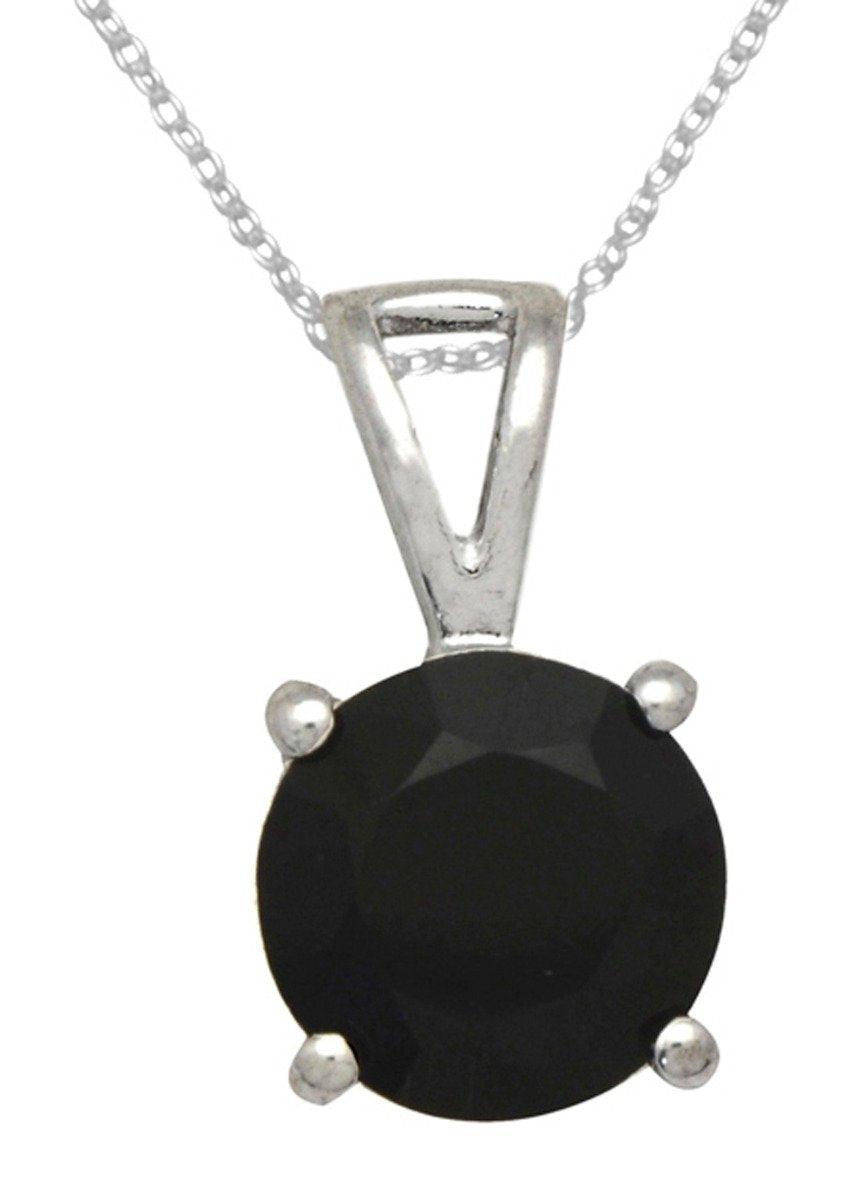 YoTreasure 3/4" Black Onyx 925 Solid Sterling Silver Pendant Necklace With Chain Silver Jewelry - YoTreasure