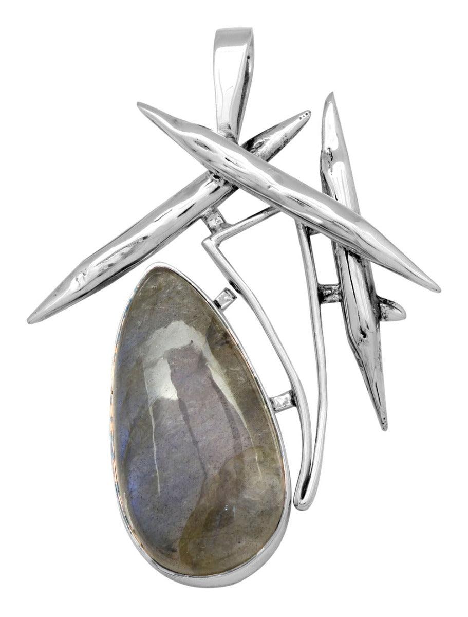 Labradorite 925 Solid Sterling Silver Pendant Jewelry - YoTreasure