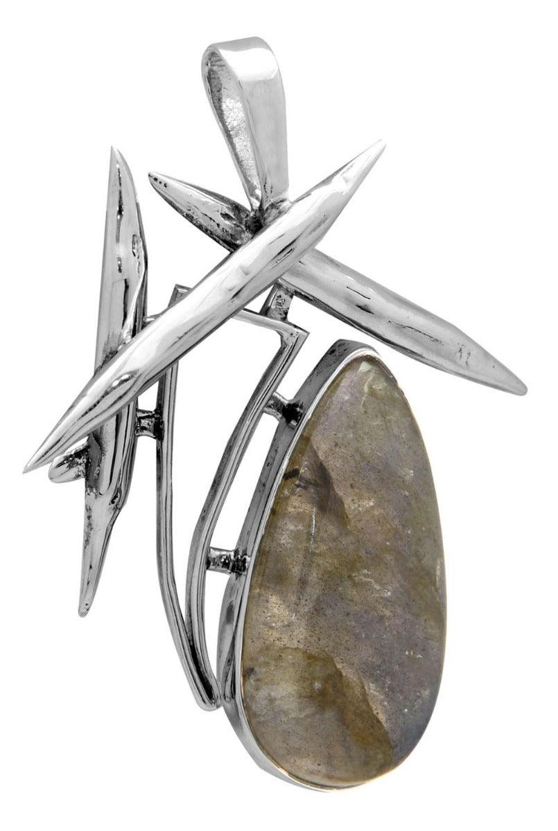 Labradorite 925 Solid Sterling Silver Pendant Jewelry - YoTreasure
