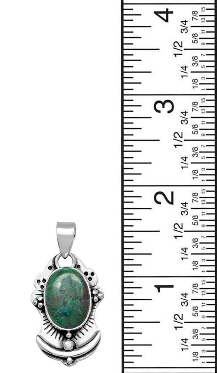 Chrysocolla 925 Solid Sterling Silver Pendant Necklace Jewelry - YoTreasure
