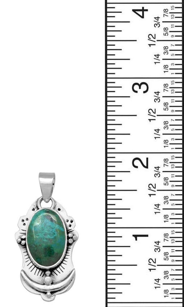 Chrysocolla 925 Solid Sterling Silver Pendant Necklace Silver Jewelry - YoTreasure