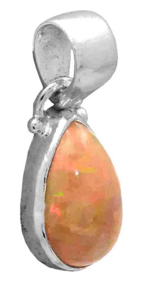 Ethiopian Opal 1"925 Solid Sterling Silver Pendant With 18 Inch Chain Necklace - YoTreasure