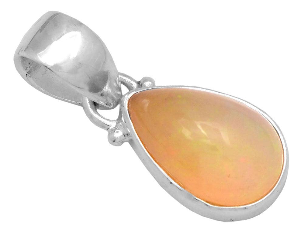 Ethiopian Opal 1" 925 Solid Sterling Silver Pendant With 18 Inch Chain Necklace - YoTreasure