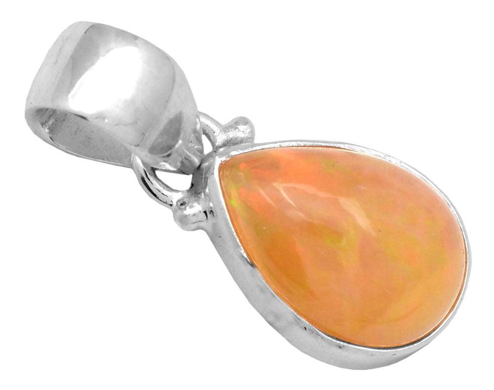 Ethiopian Opal 1" 925 Solid Sterling Silver Pendant With 18 Inch Chain Necklace - YoTreasure