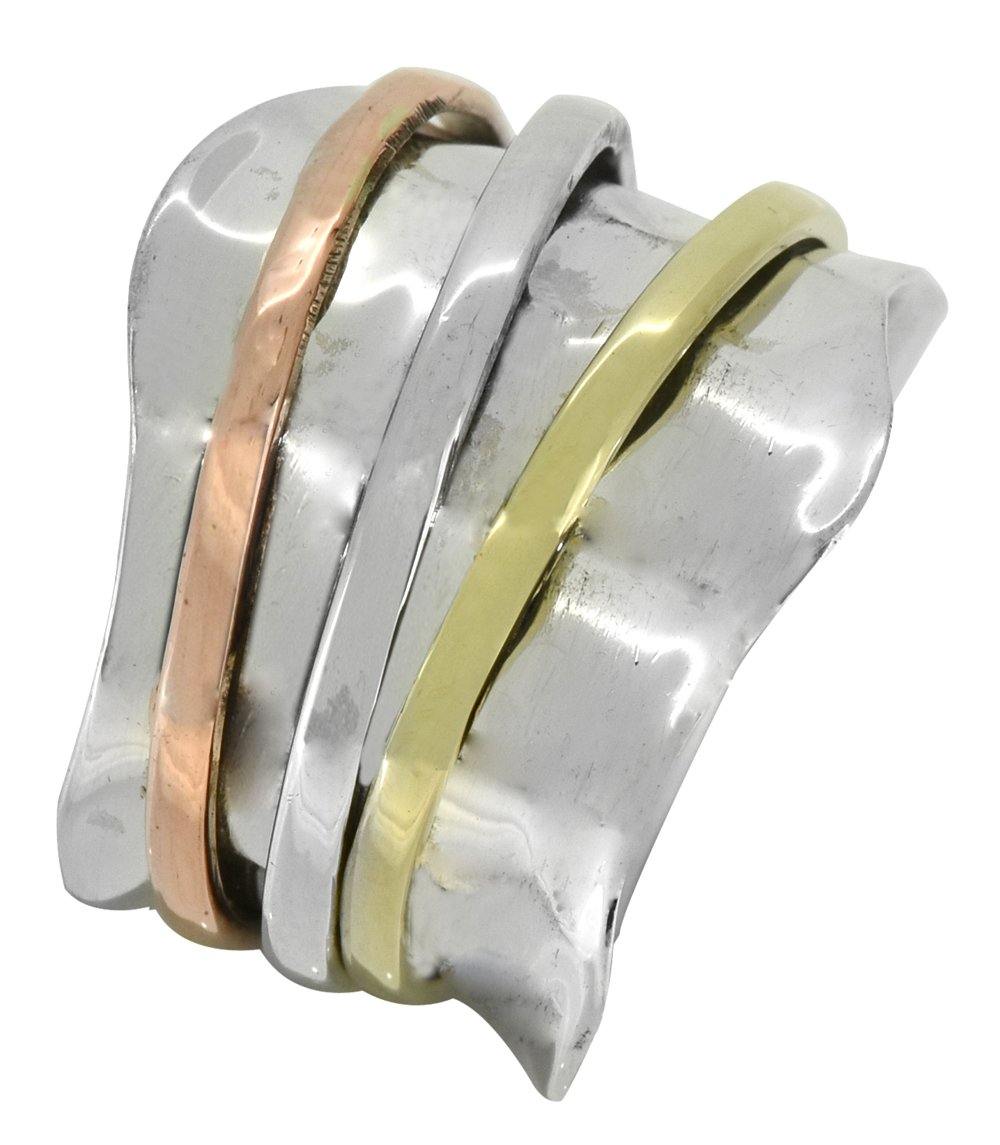 925 Sterling Silver Brass Copper Band Rings Silver Jewelry - YoTreasure