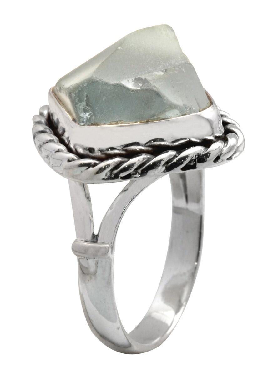 Natural Rough Blue Topaz Solid 925 Silver Silver Ring Jewelry - YoTreasure