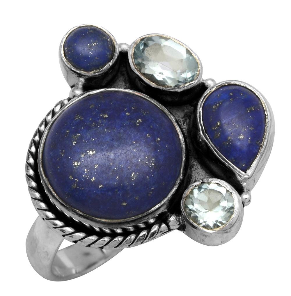 Lapis Blue Topaz Gemstone Ring - YoTreasure