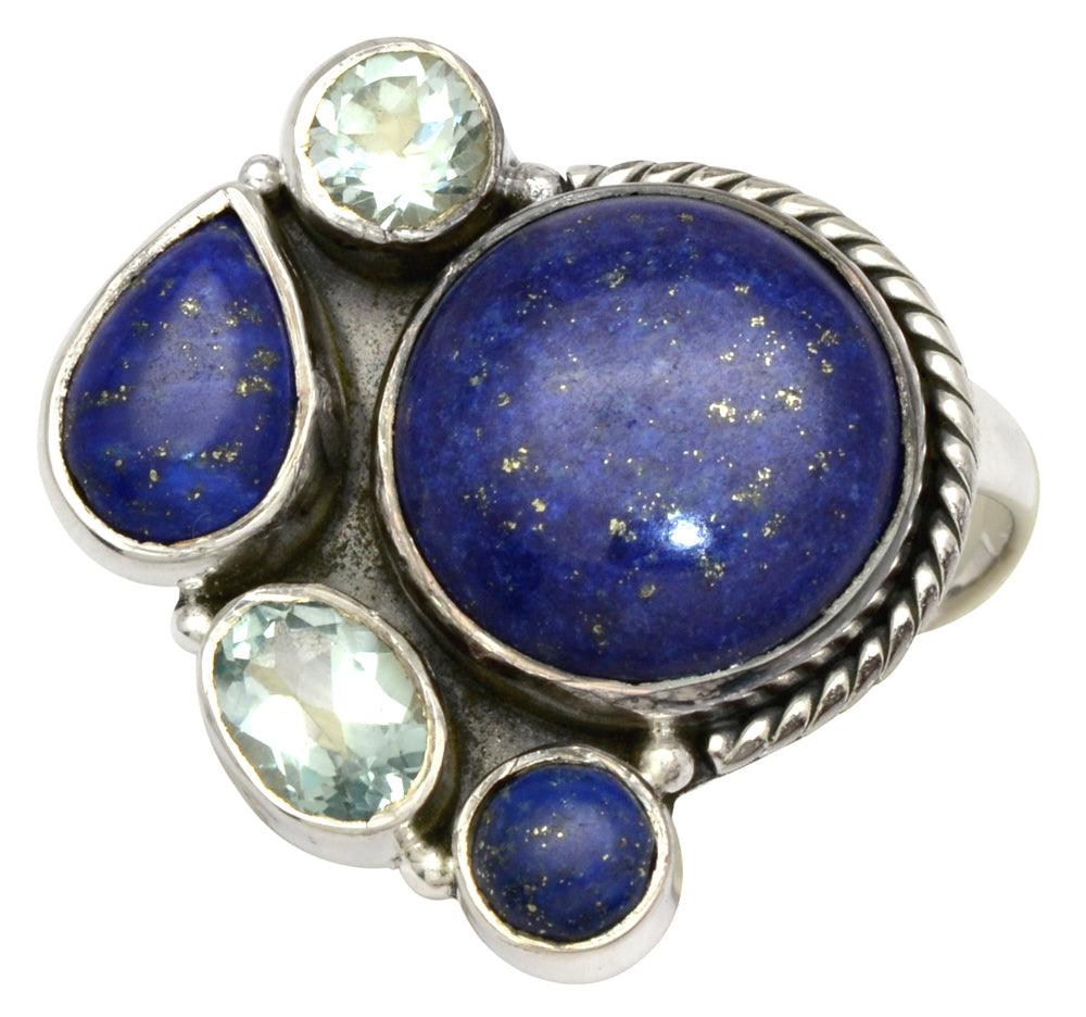 Lapis Blue Topaz Gemstone Ring - YoTreasure