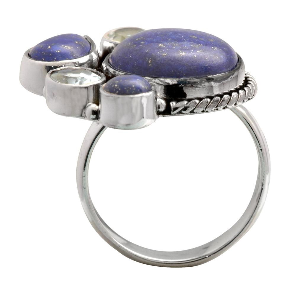 Lapis Blue Topaz Gemstone Ring - YoTreasure