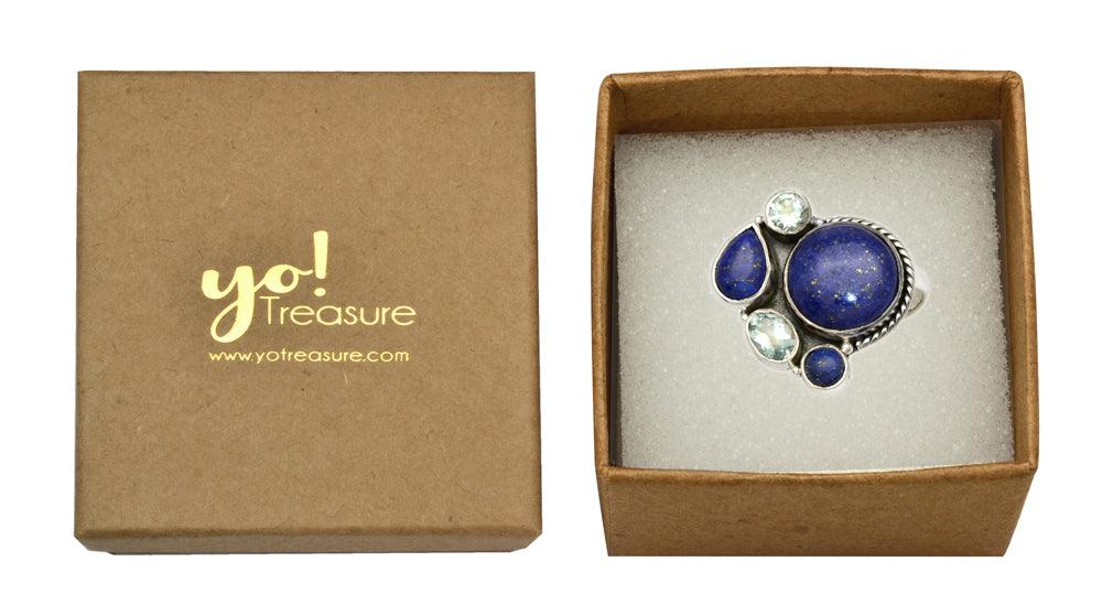 Lapis Blue Topaz Gemstone Ring - YoTreasure