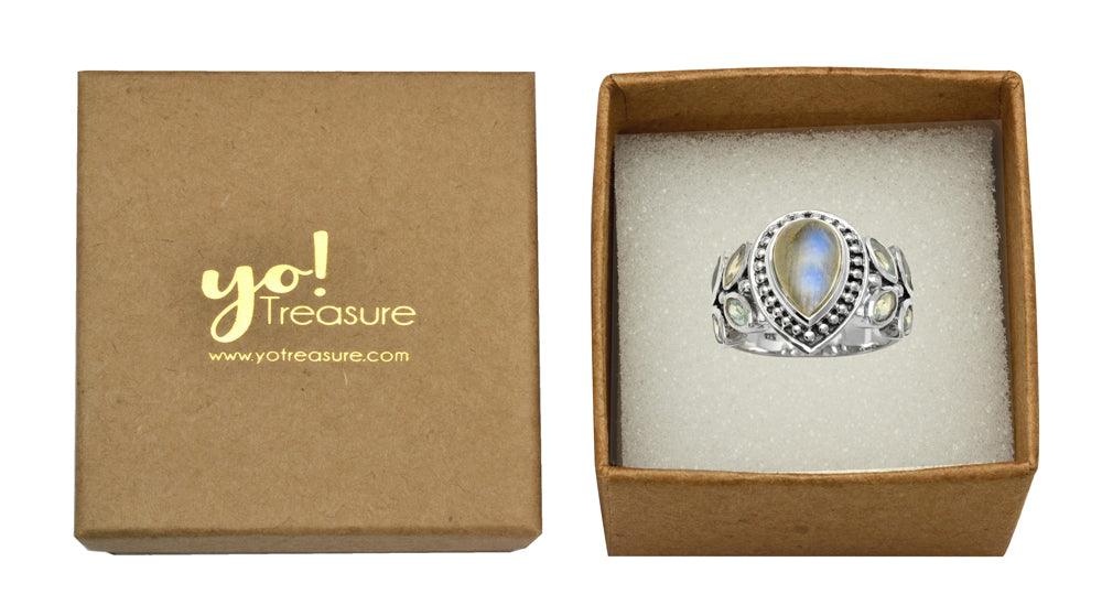 Labradorite Blue Topaz Solid 925 Sterling Silver Gemstone Ring - YoTreasure