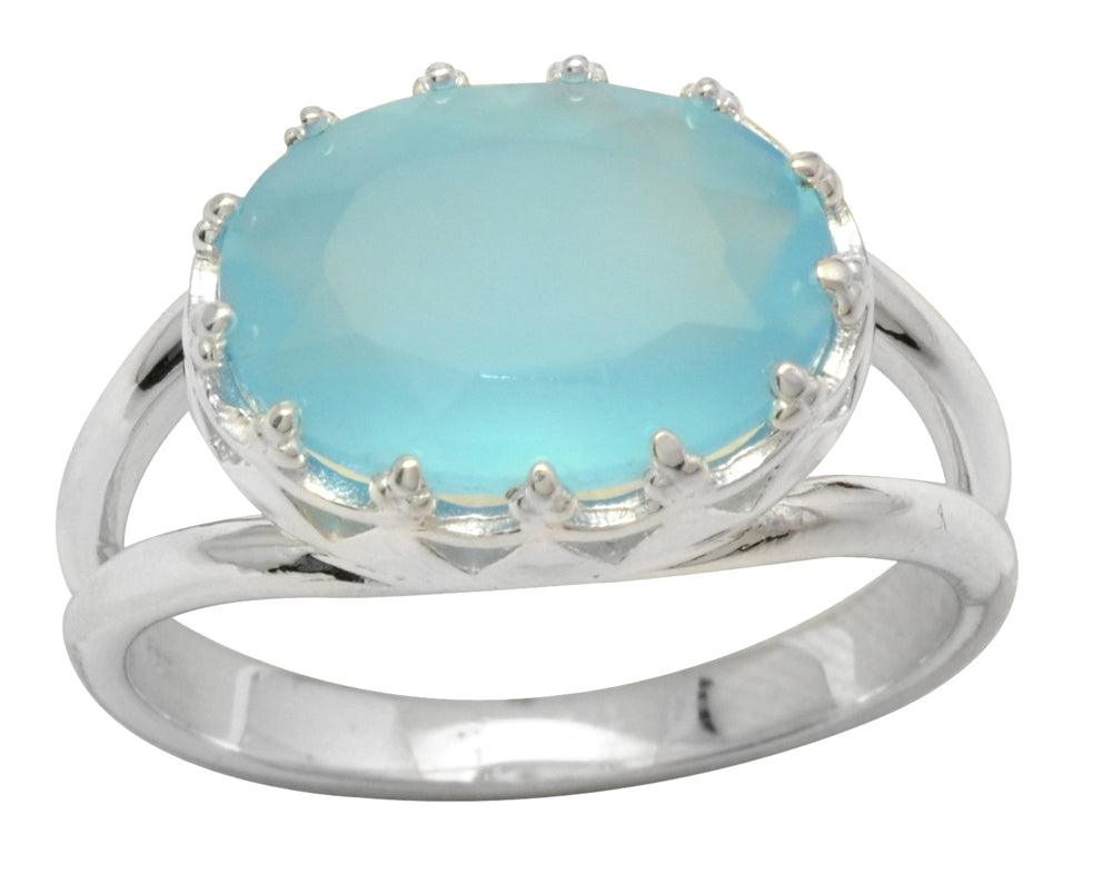 Blue Chalcedony Gemstone Ring - YoTreasure