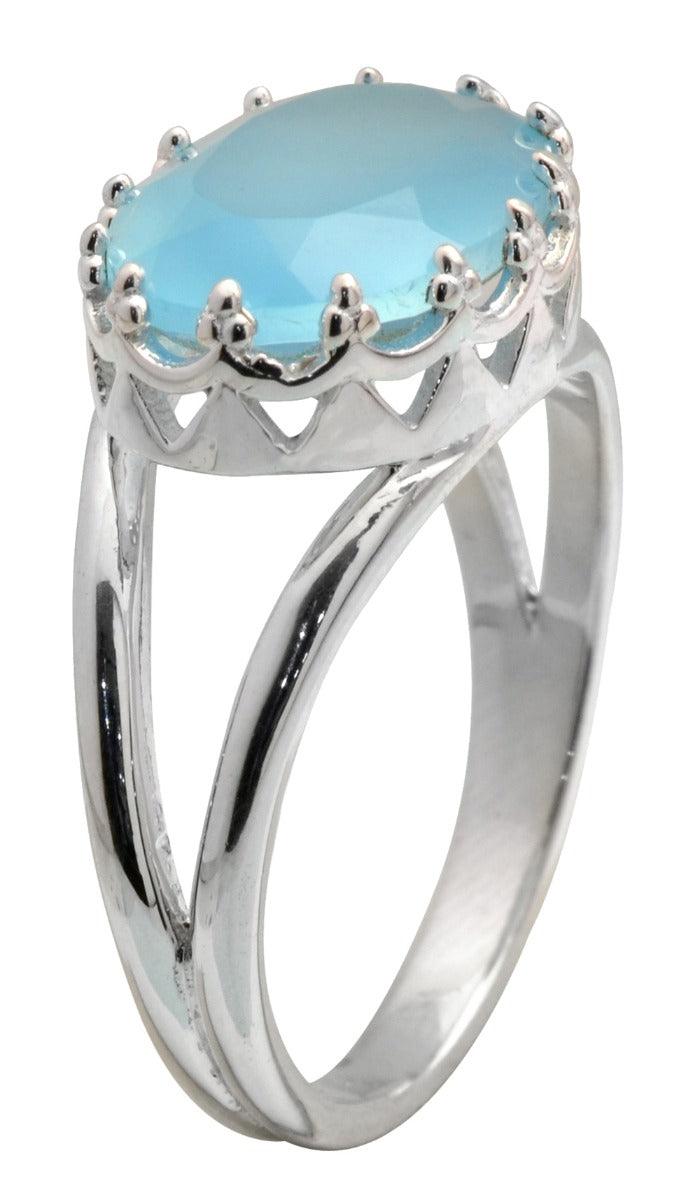 Blue Chalcedony Gemstone Ring - YoTreasure