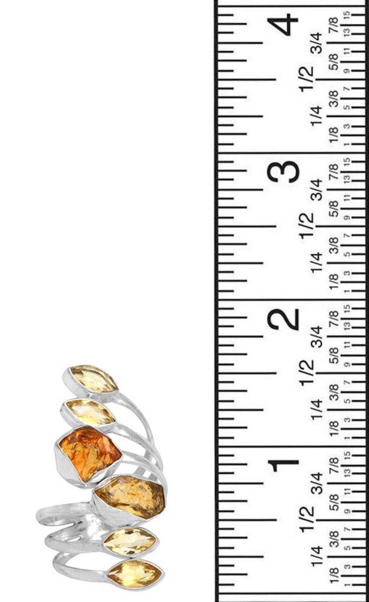 Rough Citrine Solid 925 Sterling Silver Gemstone Ring - YoTreasure