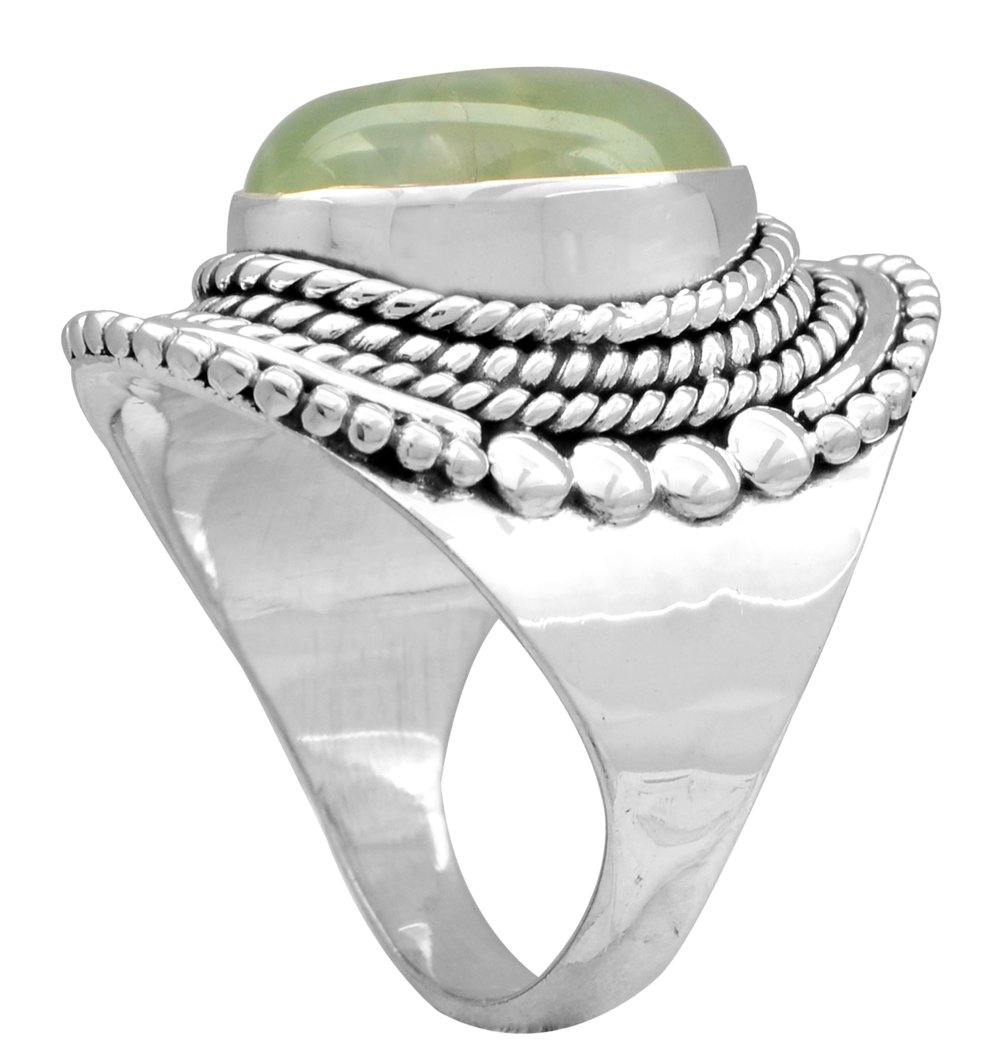 Prehnite Solid 925 Sterling Silver Ring Jewelry - YoTreasure