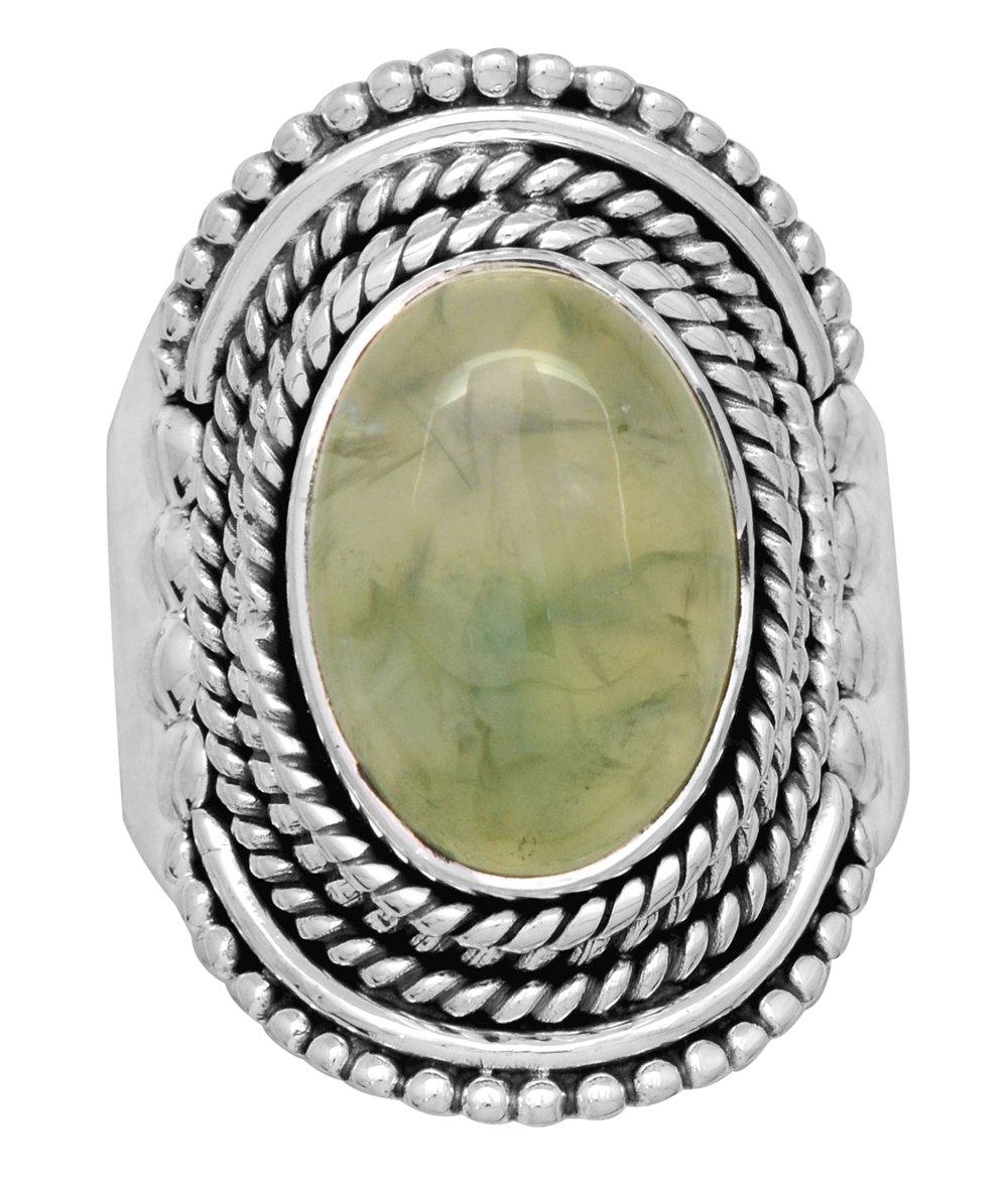 Prehnite Solid 925 Sterling Silver Ring Jewelry - YoTreasure