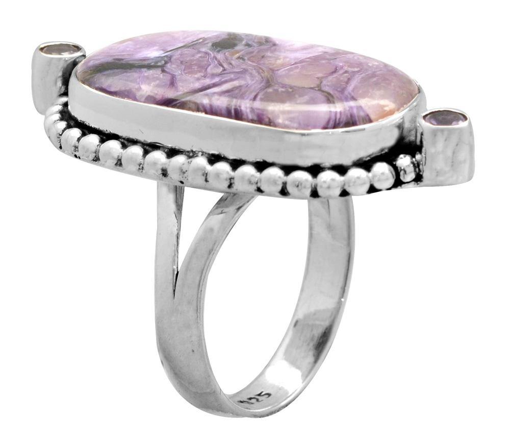 Chaorite Amethyst Gemstone Ring 925 Sterling Silver Jewelry - YoTreasure