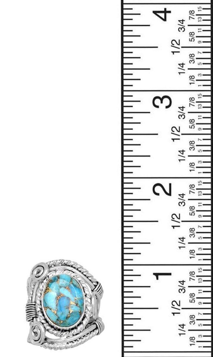 Blue Copper Turquoise Solid 925 Sterling Silver Ring - YoTreasure