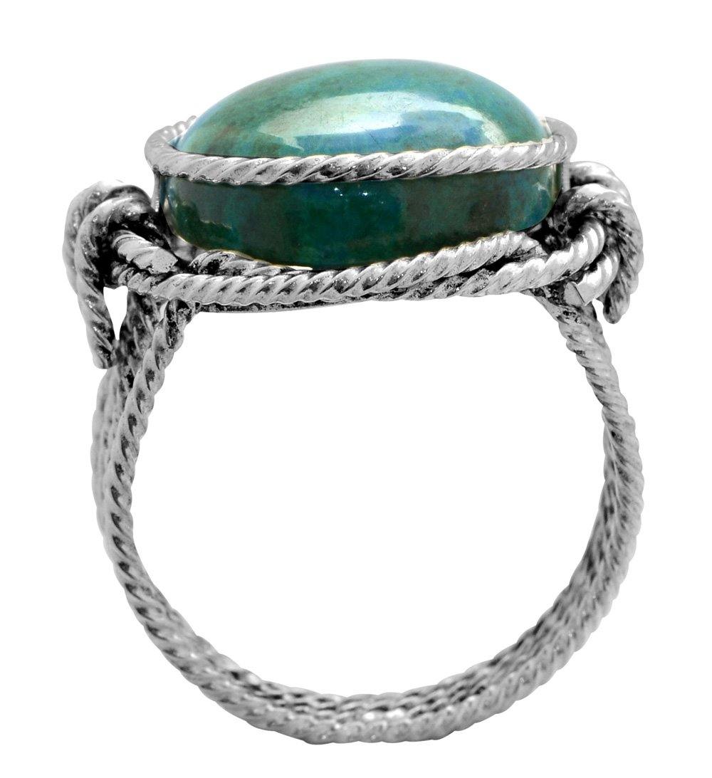 Natural Chrysocolla Ring 925 Sterling Silver Jewelry - YoTreasure