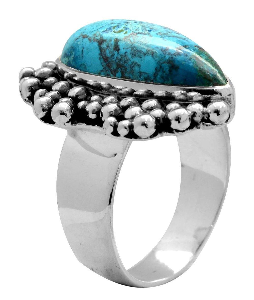 Natural Chrysocolla 925 Sterling Silver Rings Silver Jewelry - YoTreasure