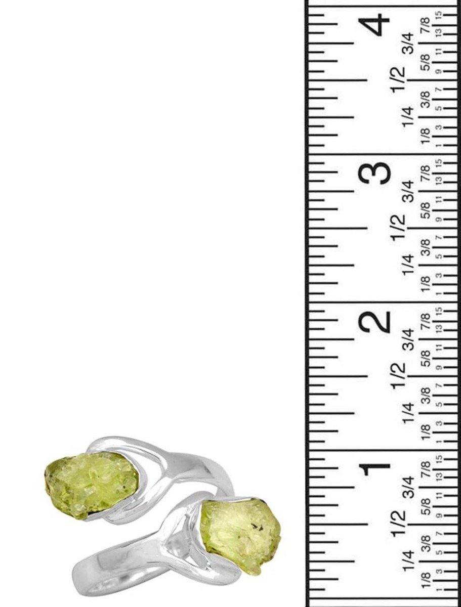 Rough Peridot 925 Sterling Silver Rings Silver Jewelry - YoTreasure