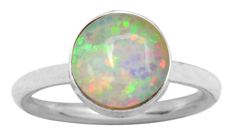 Ethiopian Opal 925 Sterling Silver Rings Silver Jewelry - YoTreasure