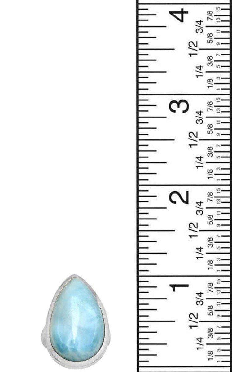 Natural Larimar 925 Sterling Silver Rings Silver Jewelry - YoTreasure