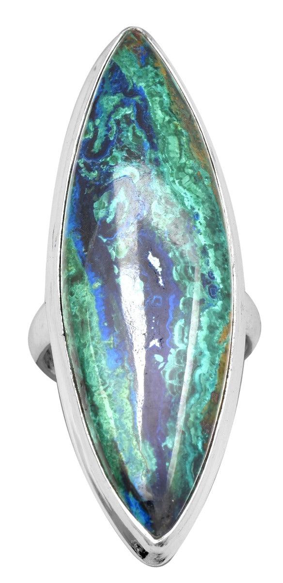 Azurite Malachite 925 Sterling Silver Rings Silver Jewelry - YoTreasure